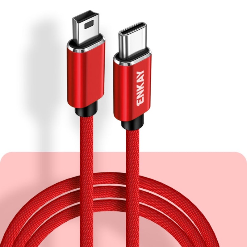 ENKAY ENK-CB169USB C / Type-C to Mini USB 2.0 Charging Cord Data Cable, Length 1m(Red)