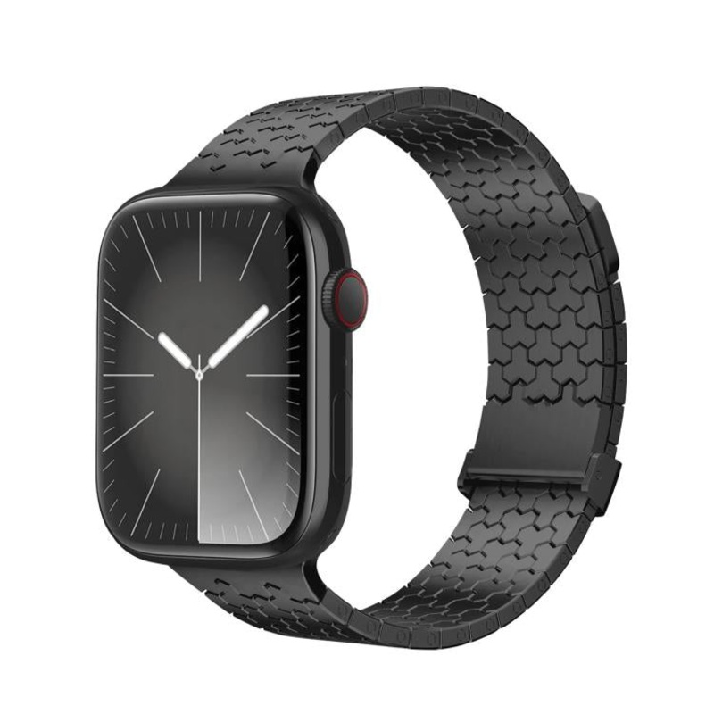 For Apple Watch 42 / 44 / 45 / 46 / 49mm Y-shaped Double Magnetic Stainless Steel Watch Band(Black)