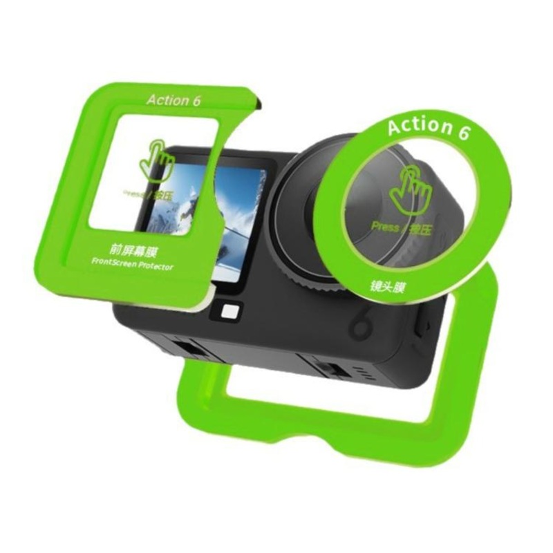 For DJI Osmo Action 6 Positioning Curved Tempered Glass Screen Protective Film with Lens Film