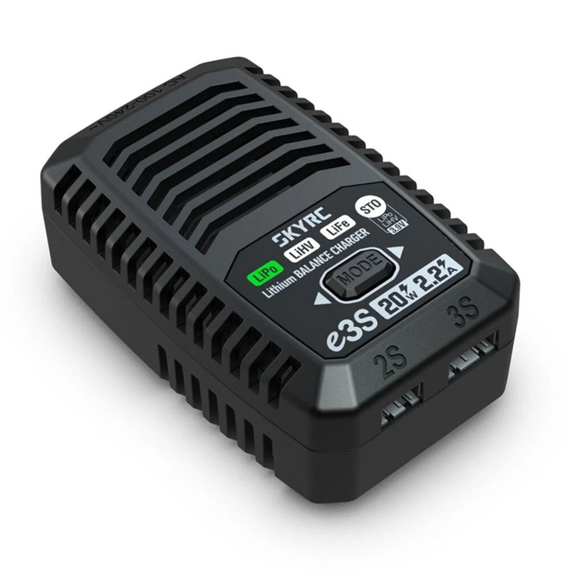 SkyRC E3S 20W 2.2A Lithium Balance Charger for 2S/3S LiPo/LiHV/LiFe, AC 100-240V