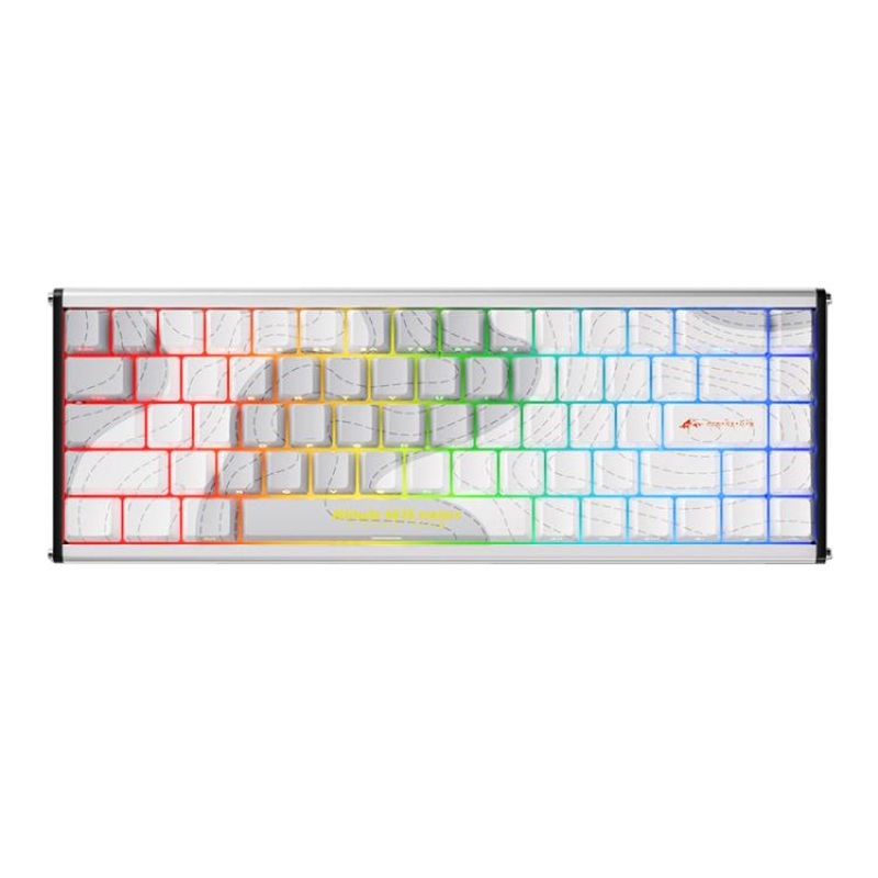 Ajazz ALUX68 MAX RGB Single Wired DIY Magnetic Shaft Mechanical Keyboard, Color: Snow Bottel