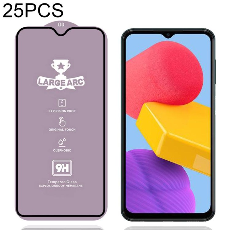 For Samsung Galaxy M13 5G 25pcs 9H 0.4mm High Aluminum Large Arc Tempered Glass Film