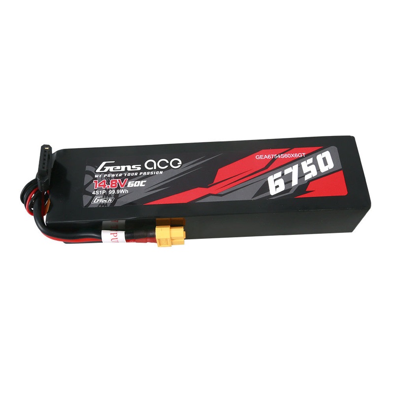 Gens ace 6750mAh 4S 14.8V 60C G-Tech LiPo Battery Pack (4S1P) with XT60 Plug 12#