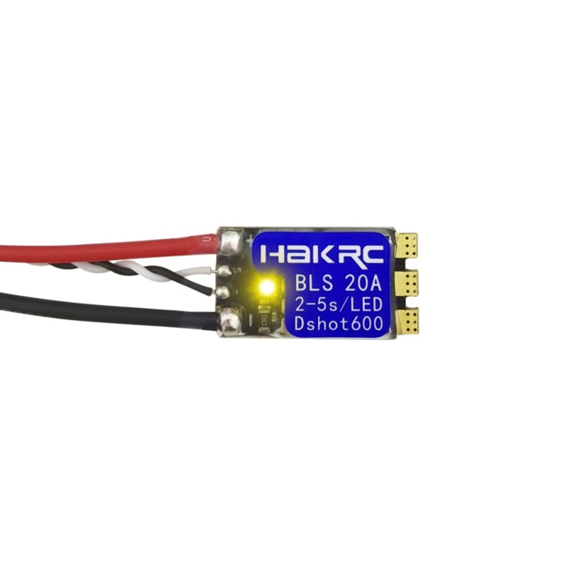 HAKRC BLS 20A BLHeli_S ESC with Programmable LED 25S, DShot600, Damped Light, FPV Racing Ready