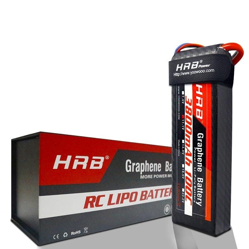 HRB 3800mah Graphene 7.4V 11.1V Lipo Battery 2S 3S 4S 100C 14.8V XT90 XT60 Deans T EC5 RC Airplanes Car Parts 5S 18.5V 6S 22.2V 2S 7.4V Deans