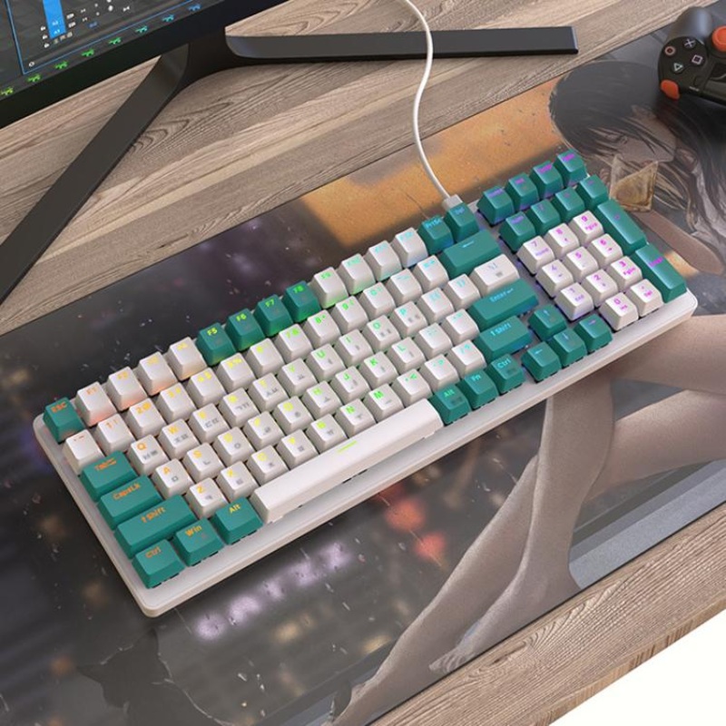 ZIYOULANG K3 Korean 1.5m Wired Mechanical Keyboard, Style: Aqua Green Hot-Swap Blue Switch