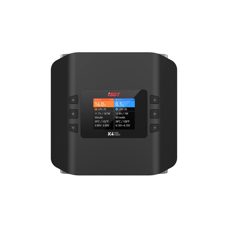 ISDT K4 LiPo Battery Charger AC 400W / DC 600W x2 Dual Channel, LCD Touch, BattAir ISD Link App