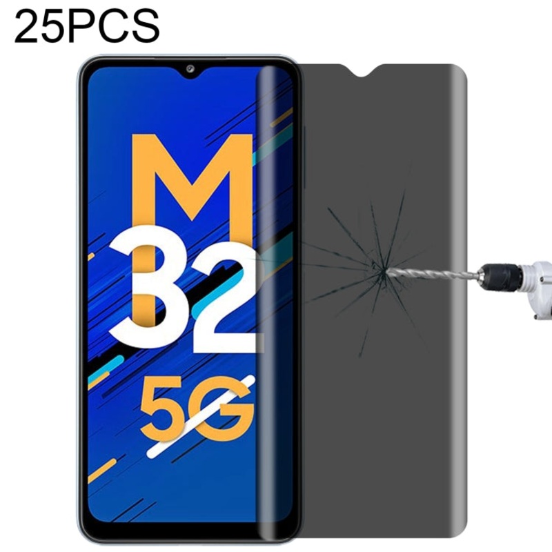 25 PCS Full Cover Anti-peeping Tempered Glass Film For Samsung Galaxy M32 5G