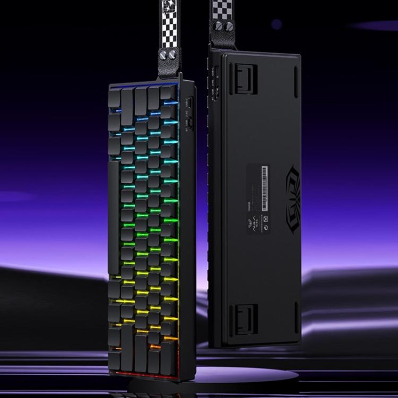 AULA MINI60 HE Pro 61 Keys RGB Wireless Game Mechanical Keyboard(Side Printed Black)
