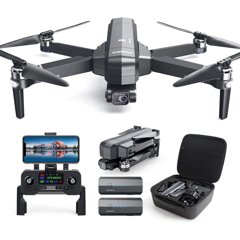DEERC DE22 GPS Drone - with 4K HD Camera 2-axis Gimbal, EIS Anti-Shake, 5G FPV Live Video Brushless Motor, Auto Return Home, Selfie, Follow Me, Waypoints, Circle Fly 52Min Flight with Carrycase Professional Camera Drone