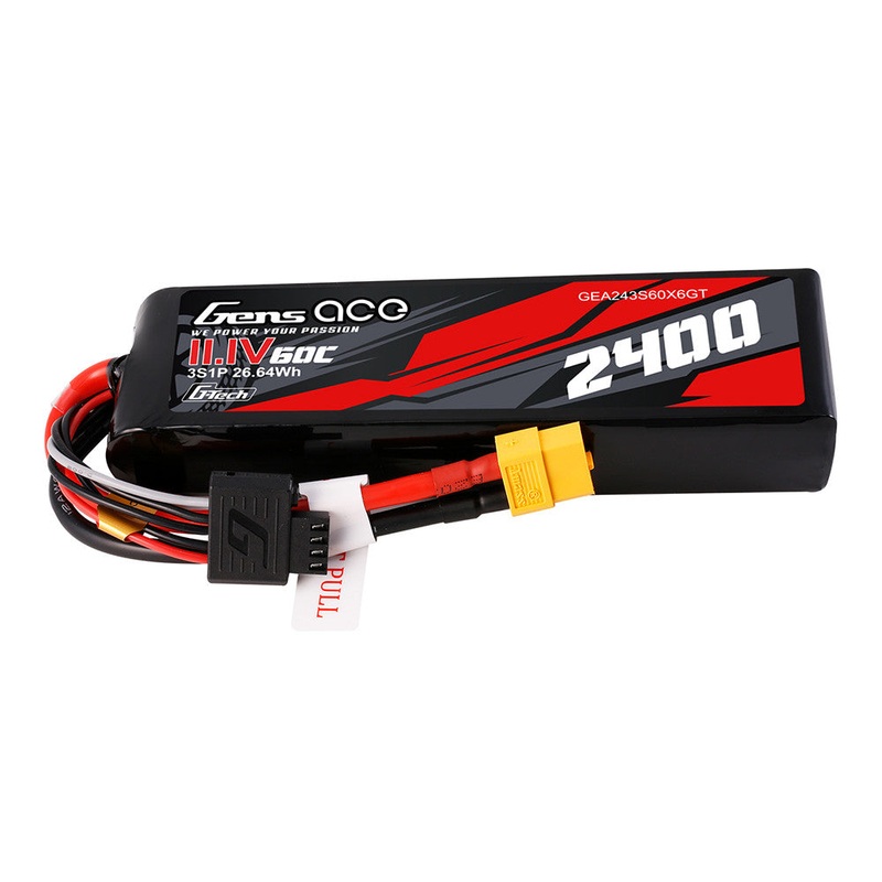 Gens ace G-Tech LiPo Battery Pack 2400mAh 3S1P 11.1V 60C with XT60 Plug, G-Tech-4P Balancer