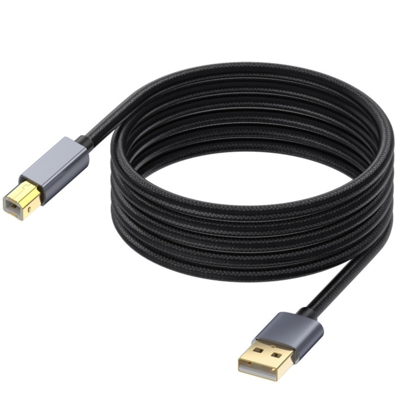 USB 2.0 A Male to B Male Square Port Printer Data Transmission Extension Cable, Length:5m