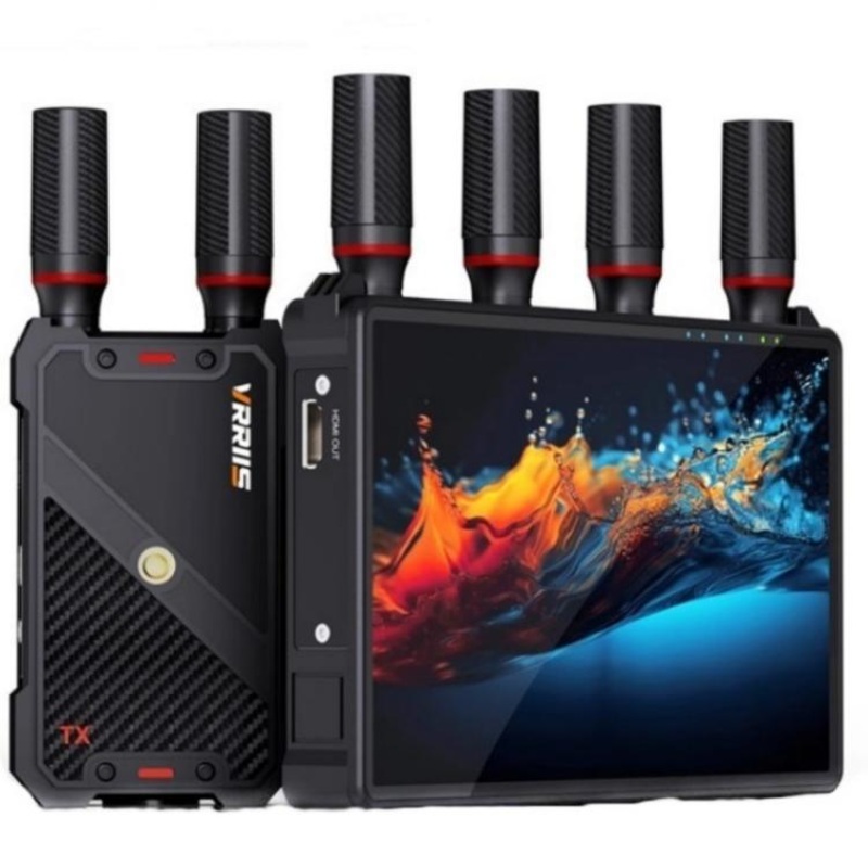 VRRIIS 083P Wth Screen Support 1TX to 5RX 400m Wireless HDMI Transmitter Receiver, Plug:US Plug