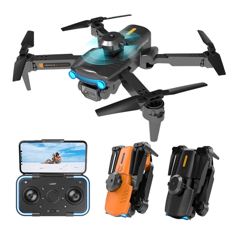 2024 New F187 Pro Drone - 4K HD Dual Camera Fixed Height Obstacle Avoidance 2.4Ghz Wifi Fpv Foldable Quadcopter RC Dron Toys Gifts Black 1080P Bag