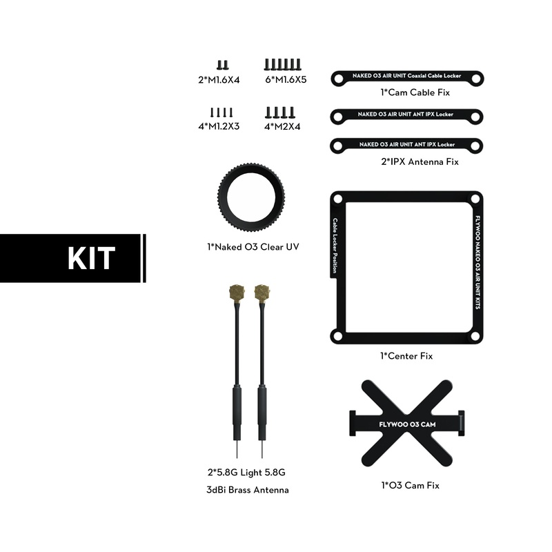 Flywoo Naked O3 Upgrade Case Kit for DJI O3 Air Unit, 7075 CNC Frame, Lite/Ultra 18.3g/23.2g