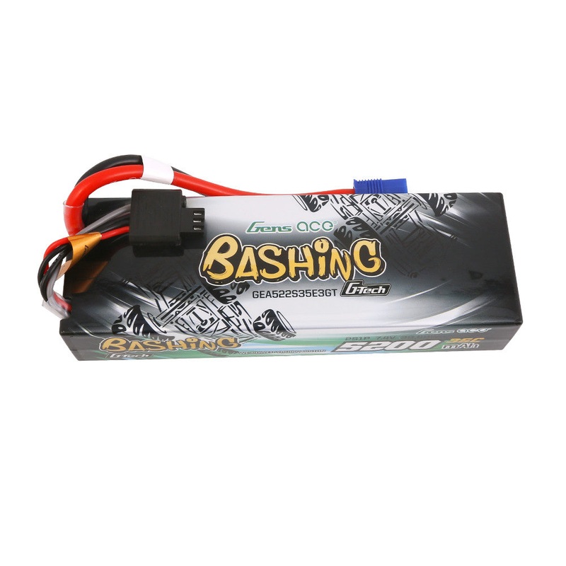 Gens ace 5200mAh 2S 35C 7.4V G-Tech Bashing Hardcase LiPo Battery Pack 24# EC3 Plug