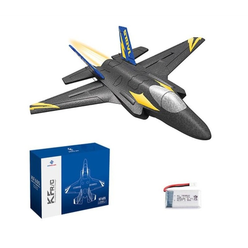 kF605 Polystyrene Glider Rc Plane Gyroscope - 2.4G 4CH 6Axis Rollover Airplane Remote Control Aircraft Electric Drone Helicopter Jet Toy White