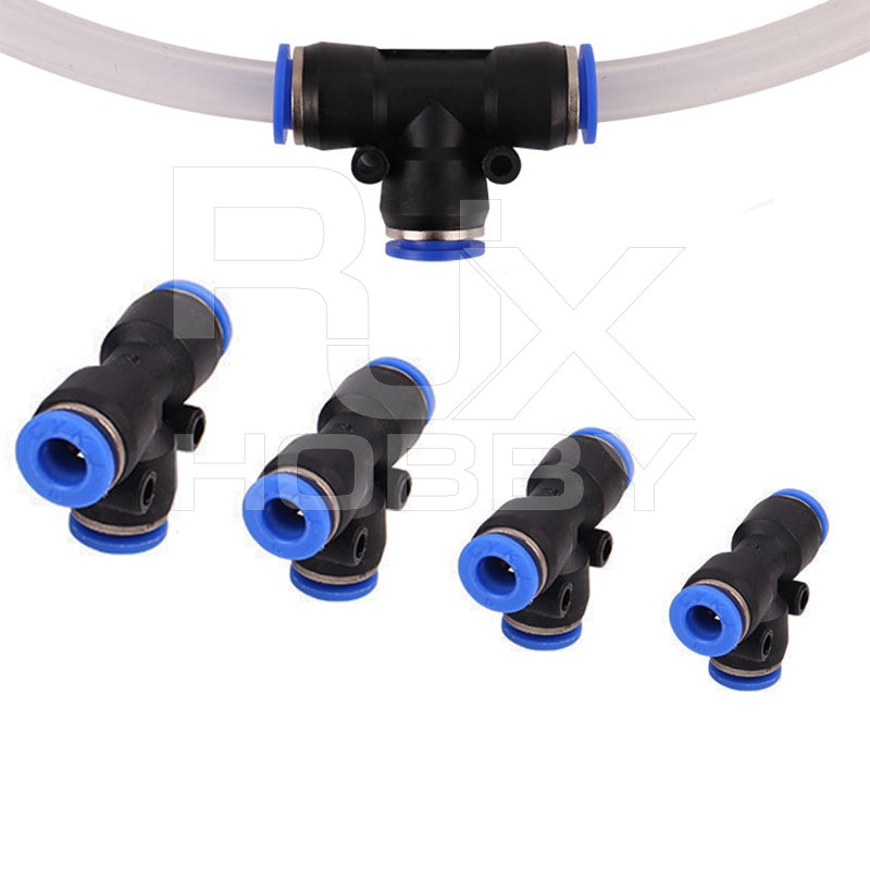 RJX 1pcs Agricultural Crop Protection UAV Fast Plug T-Cock T Joint 6 / 8 / 10 / 12mm Three Direct Links Water Pipe Connectors