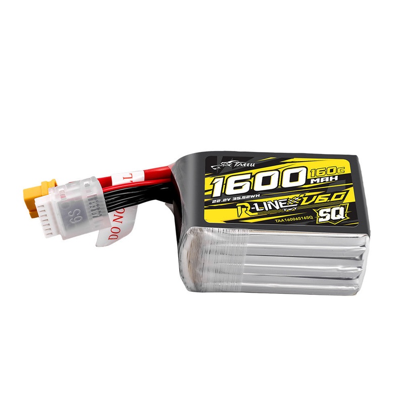 Tattu R-Line V6 1600mAh 160C 6S 22.2V SQ LiPo Battery Pack with XT60 Plug for FPV