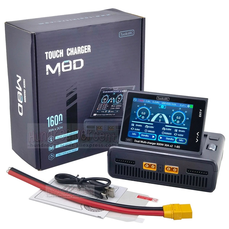 ToolkitRC M8D Fast Charger For 1-8S Drone Battery M8D
