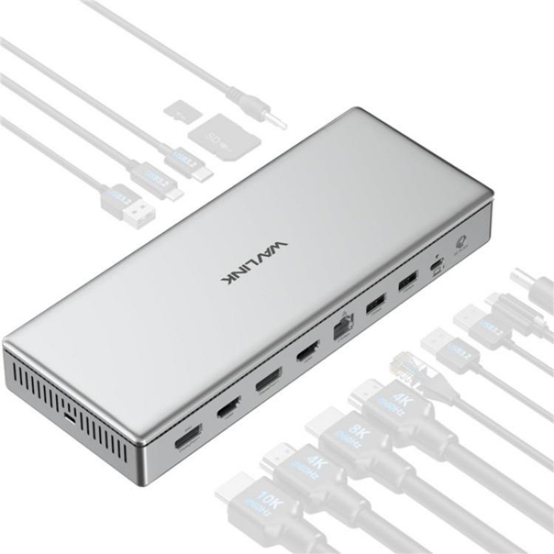 WAVLINK WL-UG75PD1-DH2 USB-C / Type-C Displaylink DL7400 Docking Station Support Quad Display(AU Plug)