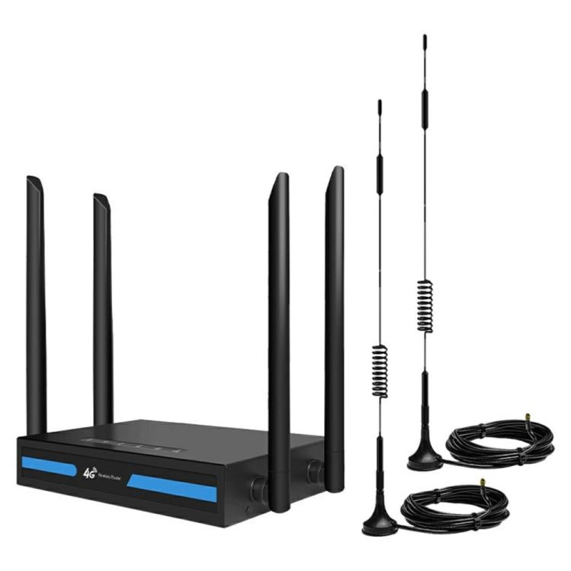 ED126-E With 2 Outdoor Suction Cup Antennas 4G LTE Router WiFi CPE Wireless Network Router, Plug:EU Plug