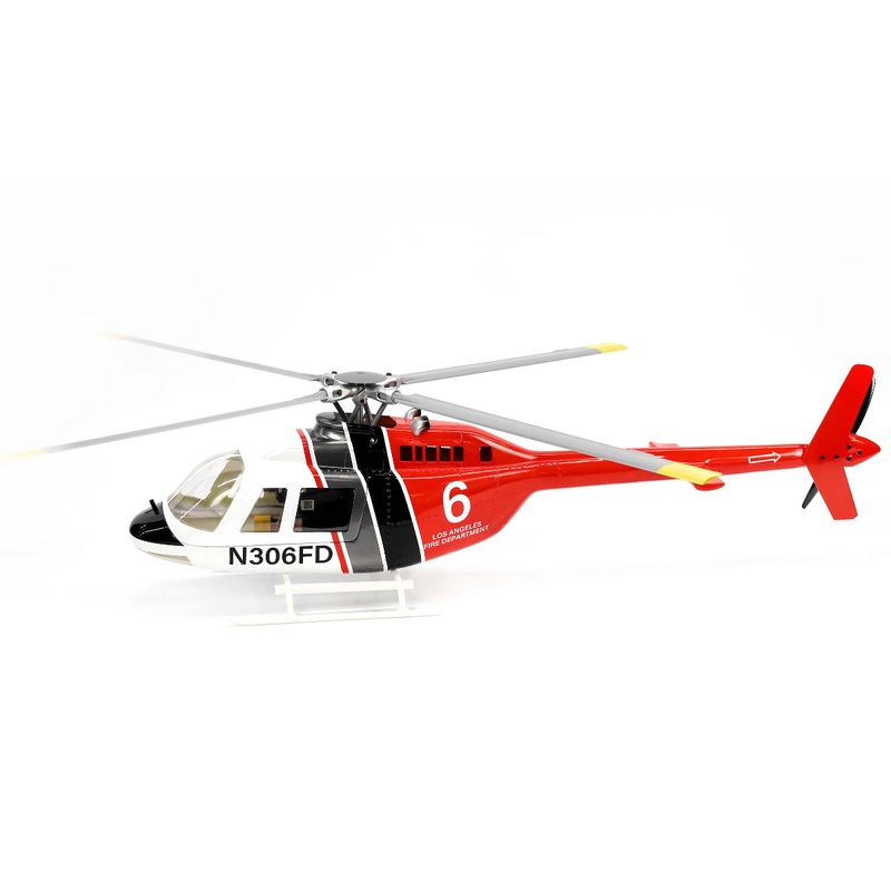 Flywing Bell206 V4 RC Helicopter with ACE Flight Controller, M10 GPS, 4Blade Head, 75 cm Length, 18 min Red (Four blade rotor)
