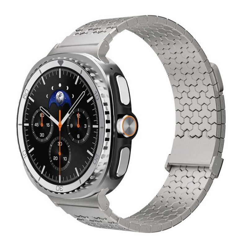 For Samsung Galaxy Watch8 / Watch8 Classic Y-Shaped Dual Magnetic Stainless Steel Watch Band(Titanium Color)