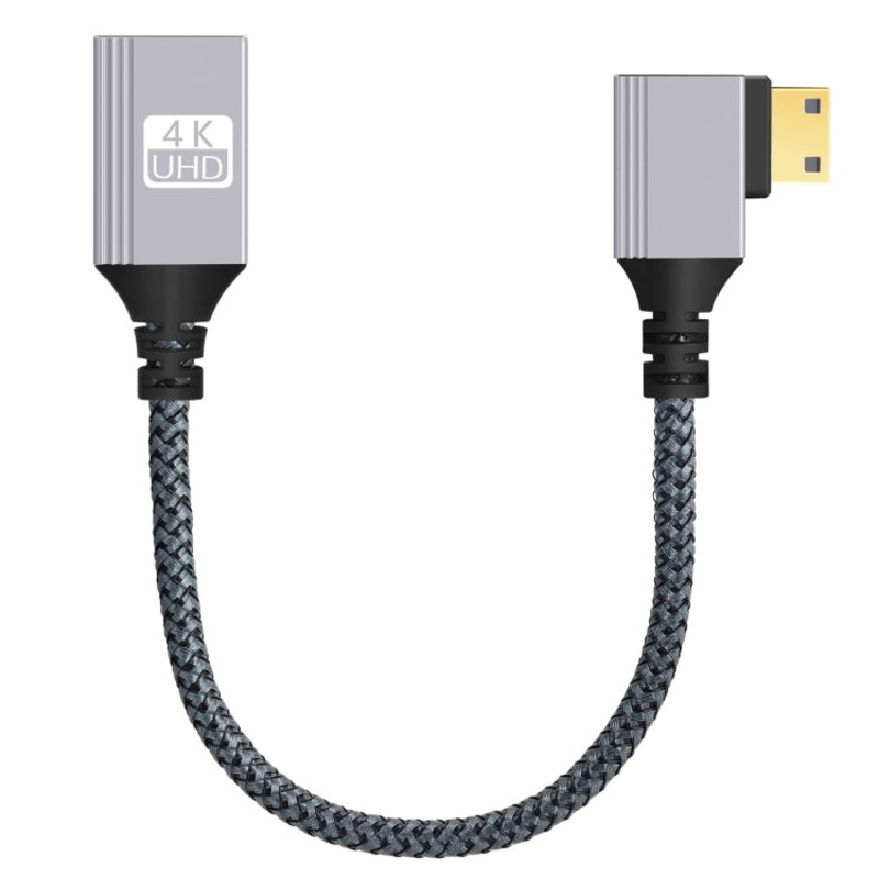 Mini HDTV to HDTV Right Angle Head HD Video Data Adapter Cable for DSLR Camera(Right Elbow)