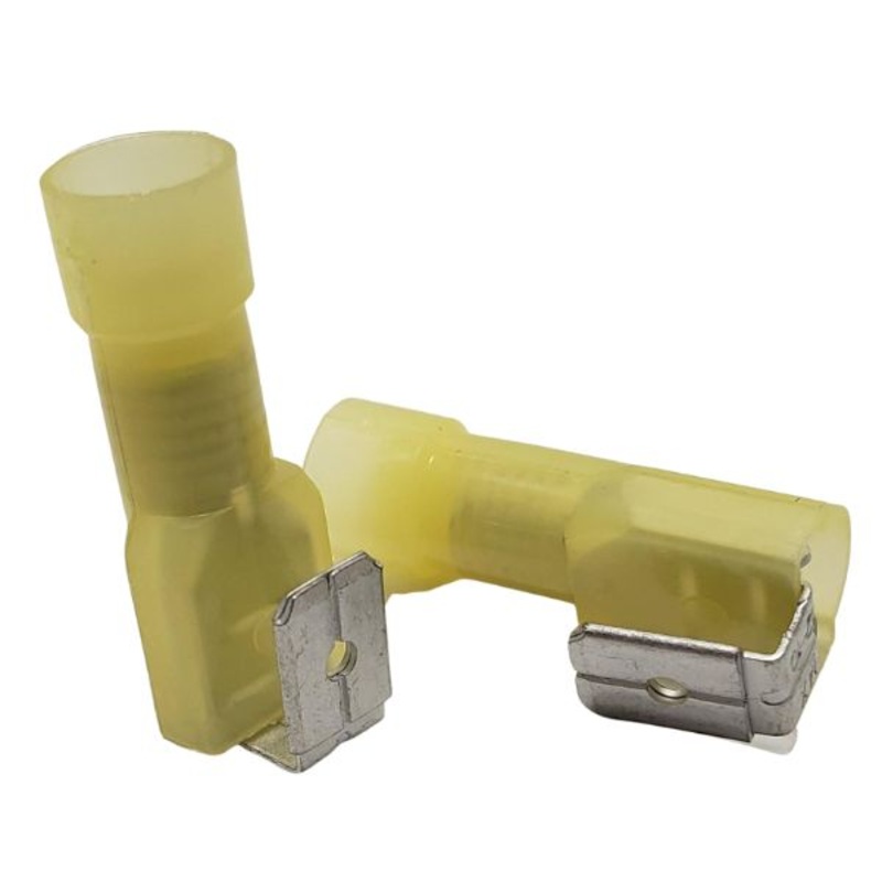 GQDE-7612-10 - PIGGYBACK DISCONNECT YEL 0.250IN 12-10AWG 6.35X0.8MM FULLY INSULA (10 pcs/pkg)