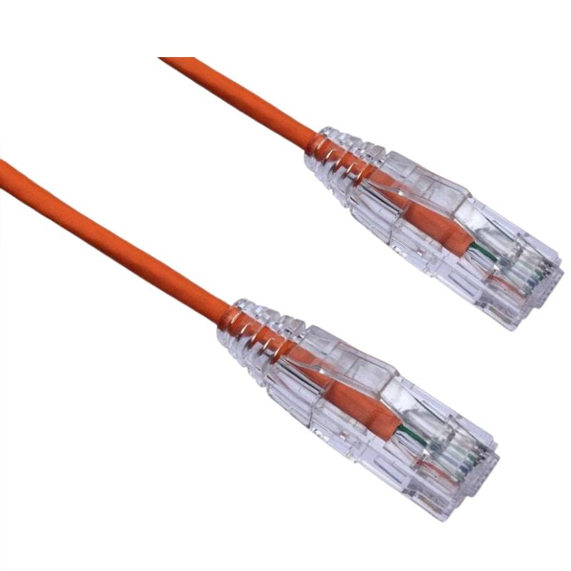 PC-UT6A000.5OR - PATCH CORD CAT6A SLIM ORG 6IN ULTRA-THIN 28AWG FT4 CMR 10GIG