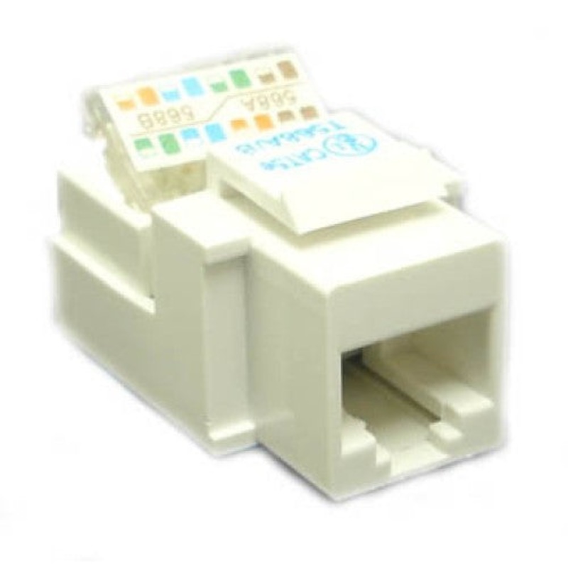 OCT2008-CAT5E-WHITE - KEYSTONE JACK CAT5E WHT TOOLLESS (10 pcs/pkg)