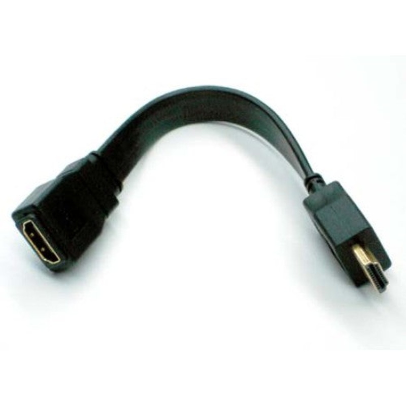 4157 - HDMI CABLE MALE-FEM 8IN FLAT BLACK