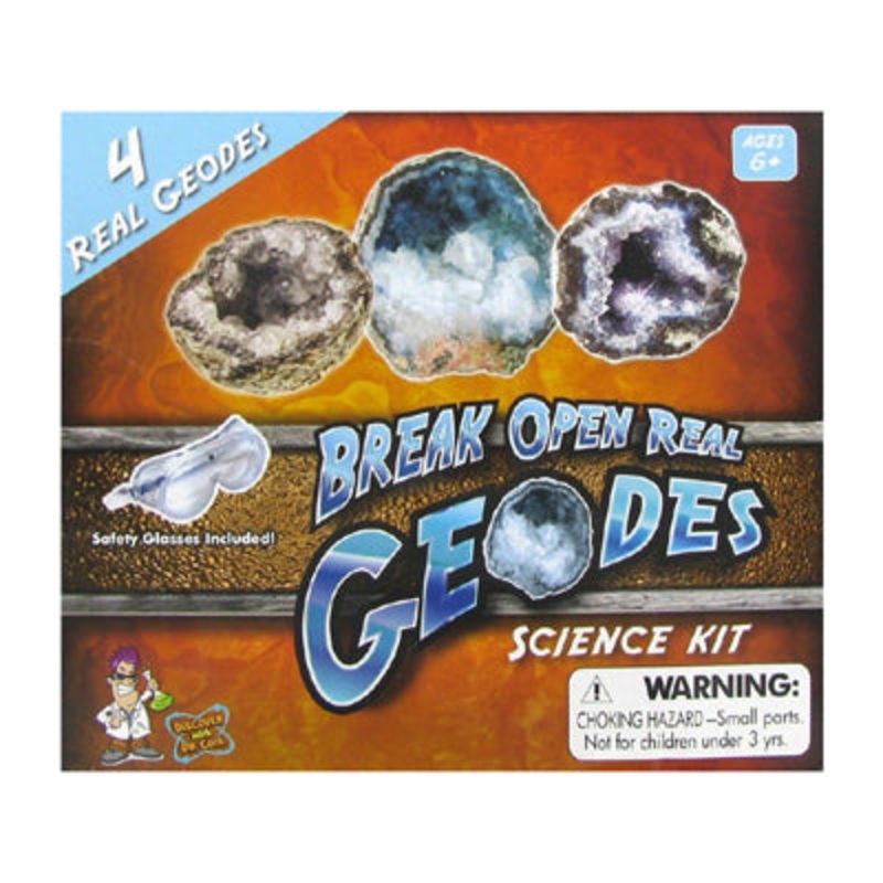 DCSGEO4 - BREAK OPEN REAL GEODES SCIENCE KIT WITH 4 REAL GEODES