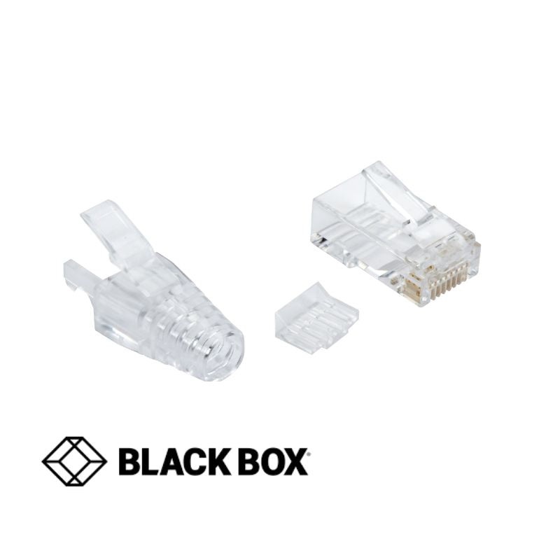 FMTP6A-CL-100PK - MODULAR PLUG 8P8C SOL CAT6A RND WITH SNAGLESS BOOT AND GUIDE (100 pcs/pkg)