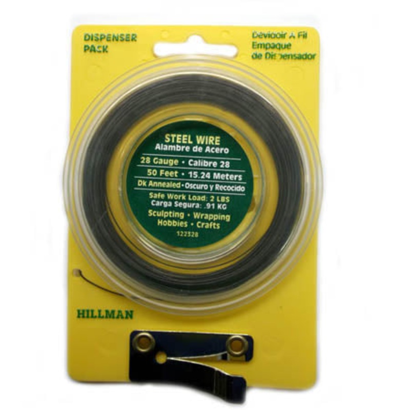 122328 - STEEL WIRE 28AWG 50FT DISPENSER PACK SAFE WORK LOAD 2LBS