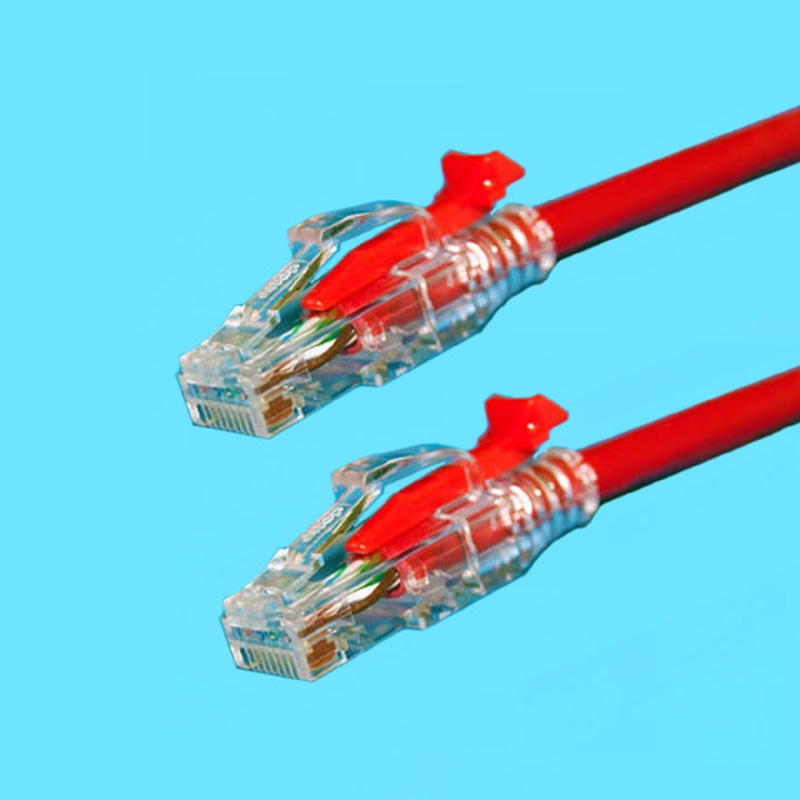 LUTP-4P5-7RED - PATCH CORD CAT5E RED 7FT LOCKABLE CABLE