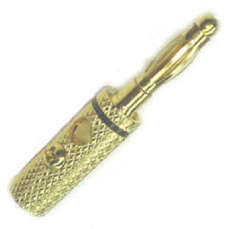 BG1005B - BANANA PLUG SOLDERLESS GOLD BLACK