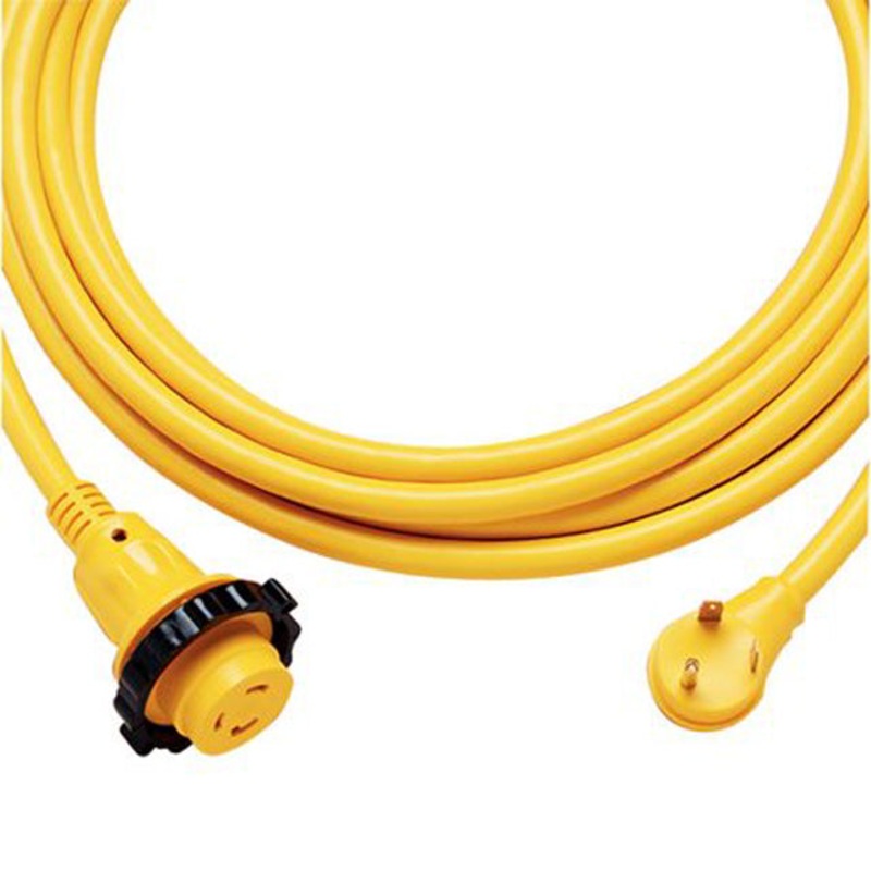 CSRV30-25 - RV CORDSET 3C/10AWG MARINE 25FT YELLOW STW 30 AMP 125V INPUT