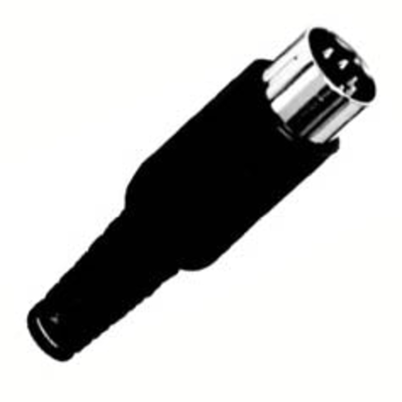 DIN-8P - DIN PLUG 8POS INLINE PLASTIC BLK