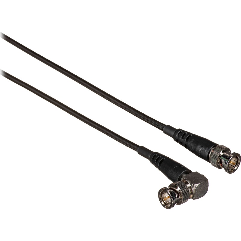 Kondor Blue 50.8cm (20") 12G SDI Straight to Right Angle Cable for 4K 60p Camera Monitors and Transmitters (Black)