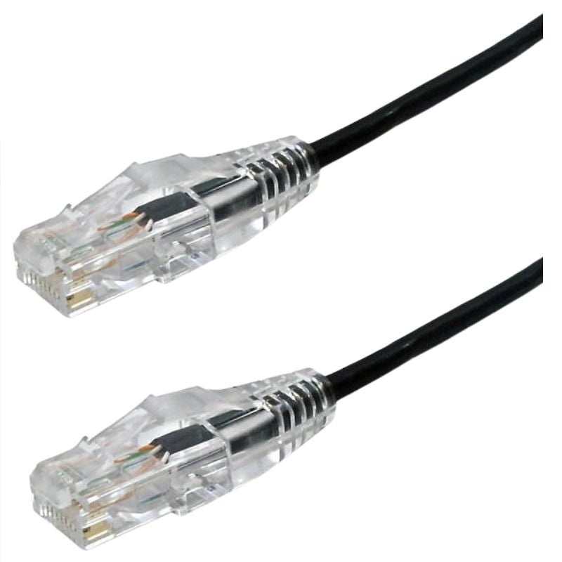 PC-UT6A007BK - PATCH CORD CAT6A SLIM BLK 7FT ULTRA-THIN 28AWG FT4 CMR 10GIG (10 pcs/pkg)