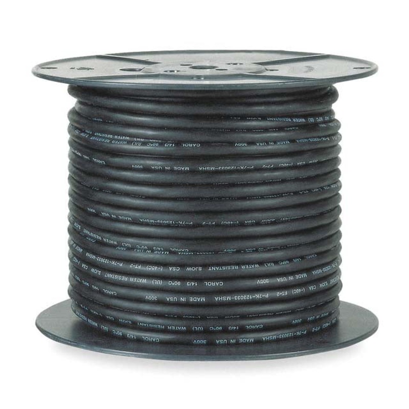 Y65096-010-BLK - CABLE 1PR 20AWG STR UNSH 300M 300V 90C PVC BLACK WIRES WHT/GRN