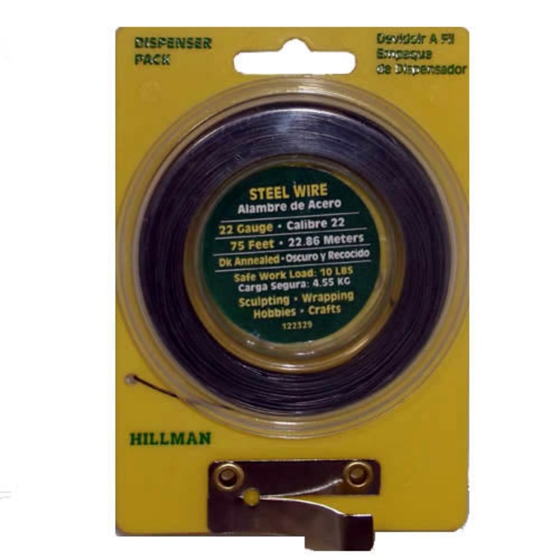 122329H - STEEL WIRE 22AWG 75FT DISPENSER PACK SAFE WORK LOAD 10LBS