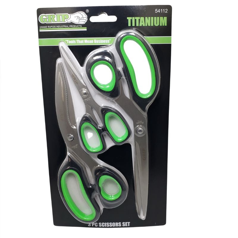 54112 - SCISSORS GENERAL PURPOSE 3PCS/PK TITANIUM