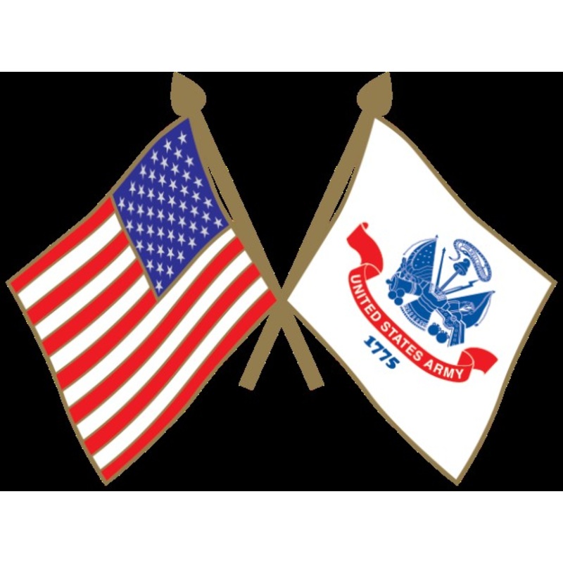 US Flag/Army White Flag Pin