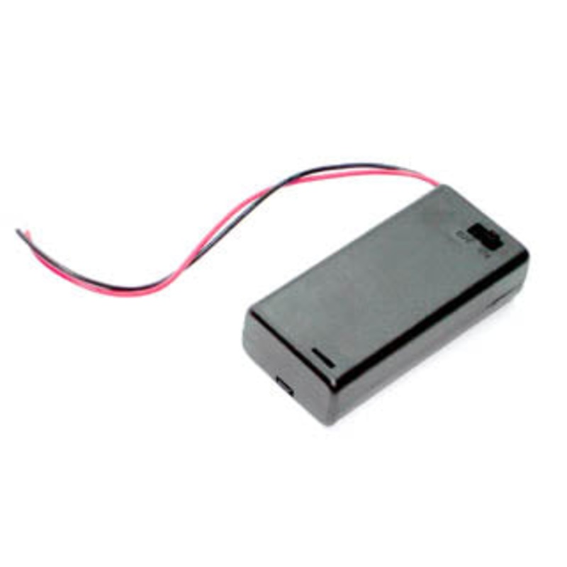 BFH-2702A - BATTERY HOLDER AAX2 WITH SWITCH AND BLACK COVER PLASTIC
