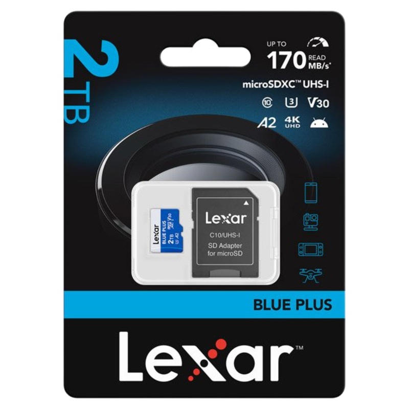 Lexar Blue Plus 2TB microSDXC UHS-I 170MB/s Memory Card - V30