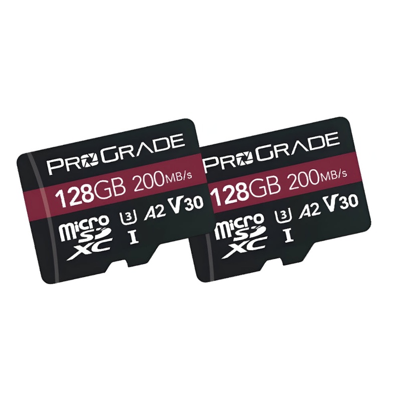 ProGrade Digital Strontium 128GB microSDXC UHS-I 200MB/s Memory Card, 2 Pack - V30