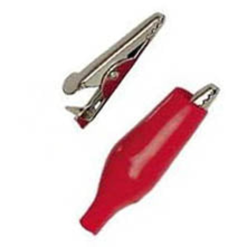 QK-8143-RED - ALLIGATOR CLIP W/BOOT RED SMALL (4 pcs/pkg)